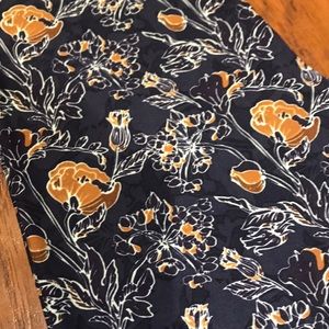 New LuLaRoe One Size  blue brown floral Leggings